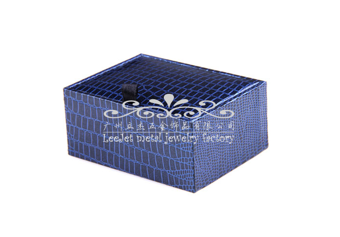 Imitation leather + Plastic Cufflinks Boxes  Blue Elegant Cufflinks Boxes Cufflinks Boxes Wholesale & Customized  CL210424