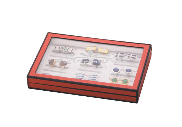 Imitation leather + Plastic Display Boxes  Orange Cheerful Display Boxes Display Boxes Wholesale & Customized  CL210509