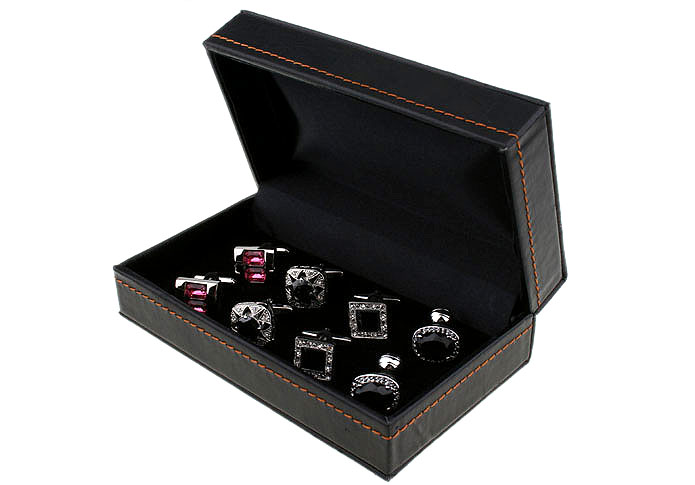 Imitation leather + Plastic Cufflinks Boxes  Black Classic Cufflinks Boxes Cufflinks Boxes Wholesale & Customized  CL210533