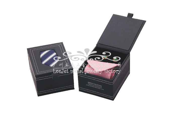 Imitation leather + Plastic Tie Boxes  Black Classic Tie Boxes Tie Boxes Wholesale & Customized  CL210575