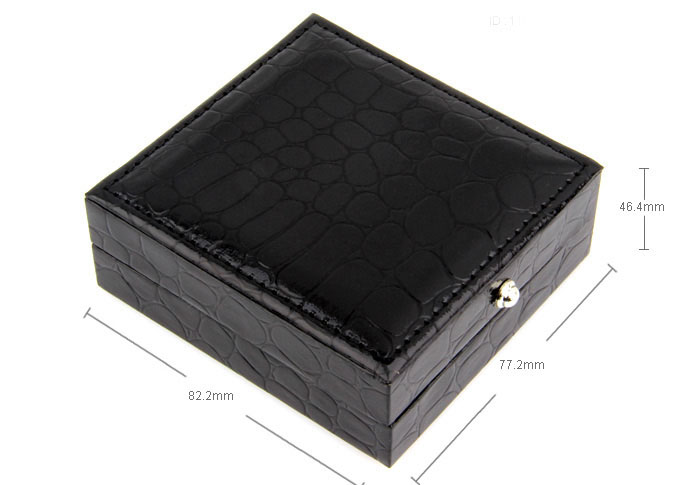 Faux Crocodile Skin + Plastic Cufflinks Boxes  Black Classic Cufflinks Boxes Cufflinks Boxes Wholesale & Customized  CL210620