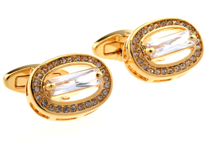 Gold Luxury Cufflinks Crystal Cufflinks Wholesale & Customized CL655554