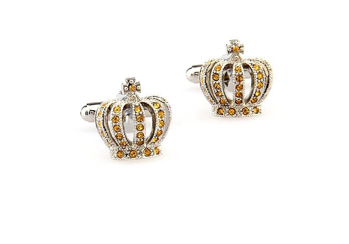 Imperial crown Cufflinks  Yellow Lively Cufflinks Crystal Cufflinks Hipster Wear Wholesale & Customized  CL666560