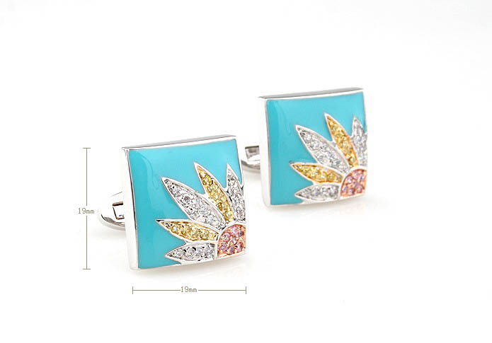 Flowers Cufflinks  Multi Color Fashion Cufflinks Crystal Cufflinks Funny Wholesale & Customized  CL690735