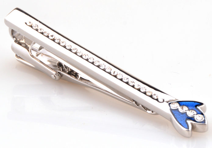 Blue White Tie Clips Crystal Tie Clips Wholesale & Customized CL850878