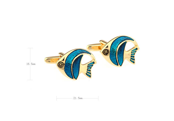 Ornamental fish Cufflinks  Blue Elegant Cufflinks Enamel Cufflinks Animal Wholesale & Customized  CL630748