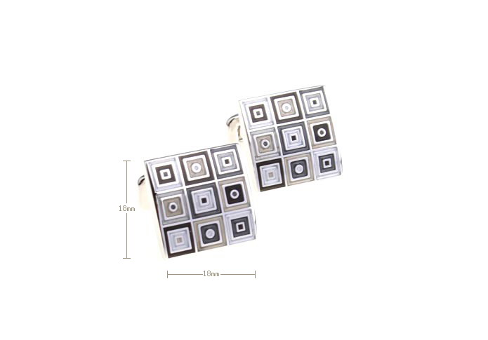 Squared Cufflinks  Gray Steady Cufflinks Enamel Cufflinks Wholesale & Customized  CL680746