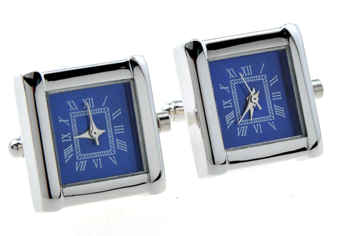 Watch movement can rotate Cufflinks  Blue Elegant Cufflinks Printed Cufflinks Tools Wholesale & Customized  CL654492
