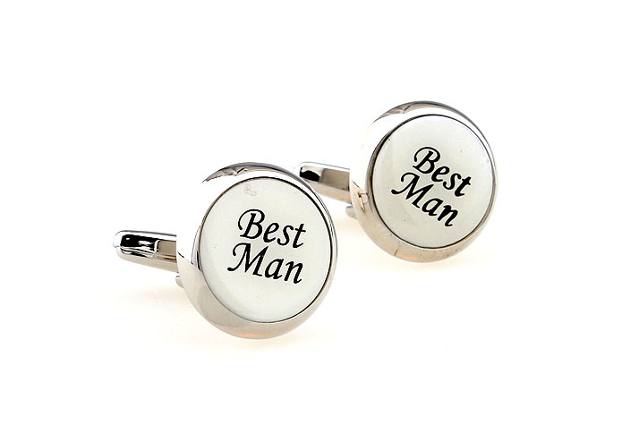 Groomsmen BEST MAN Cufflinks  Black White Cufflinks Printed Cufflinks Wedding Wholesale & Customized  CL662295