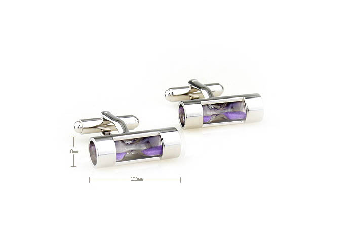 Time Hourglass Cufflinks  Purple Romantic Cufflinks Printed Cufflinks Functional Wholesale & Customized  CL670907