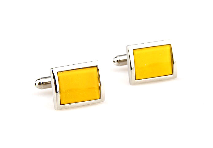  Yellow Lively Cufflinks Glass Cufflinks Wholesale & Customized  CL661934