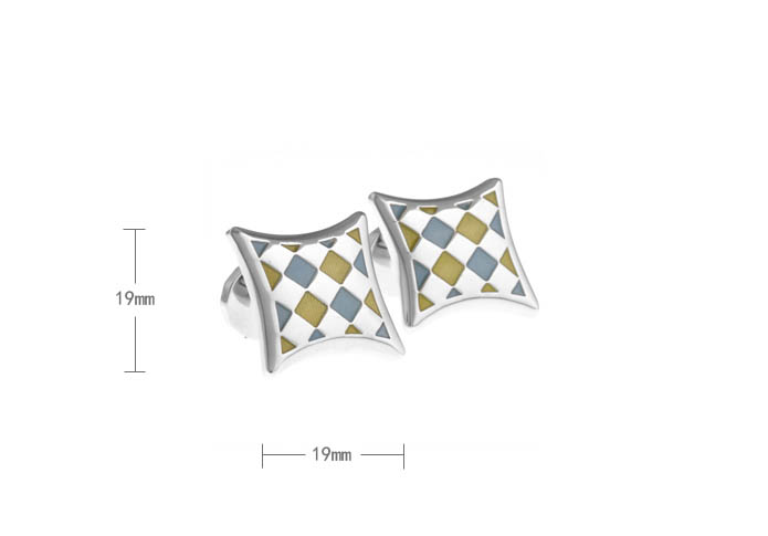 Diamond lattice Cufflinks  Multi Color Fashion Cufflinks Paint Cufflinks Funny Wholesale & Customized  CL610814