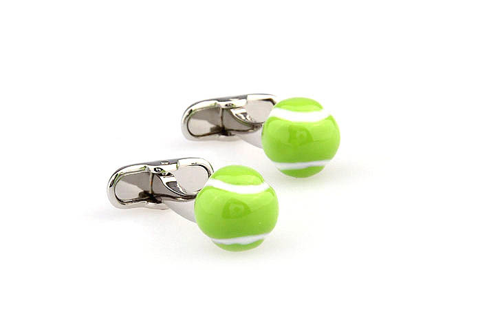 Tennis Cufflinks  Green Intimate Cufflinks Paint Cufflinks Sports Wholesale & Customized  CL651869