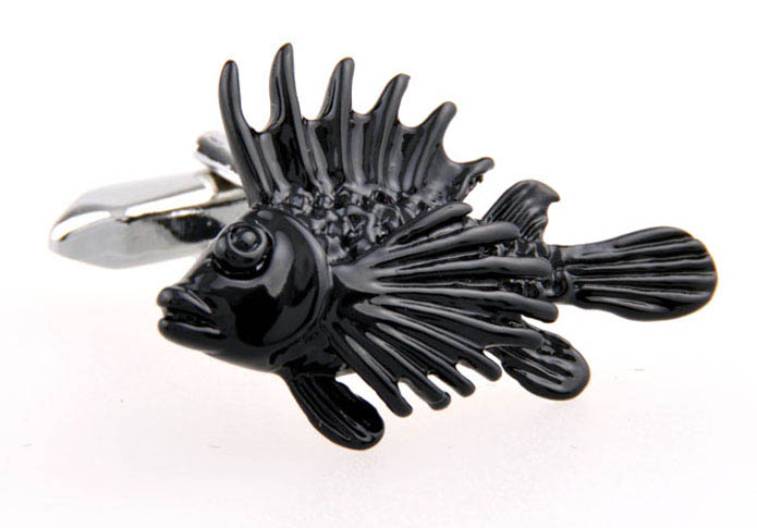 Fish  Cufflinks  Black Classic Cufflinks Paint Cufflinks Animal Wholesale & Customized  CL654067