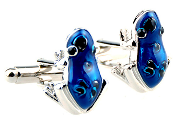 Frog Cufflinks  Blue Elegant Cufflinks Paint Cufflinks Animal Wholesale & Customized  CL654389