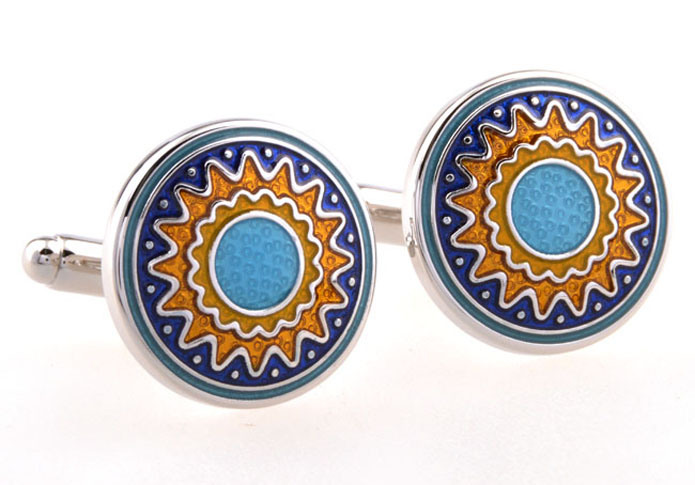 The God of the sun Cufflinks  Multi Color Fashion Cufflinks Paint Cufflinks Religious and Zen Wholesale & Customized  CL654409