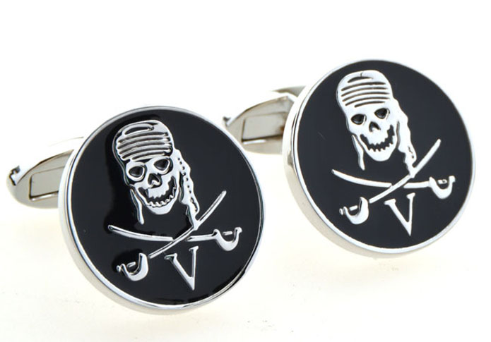 Pirates of the Caribbean Cufflinks  Black Classic Cufflinks Paint Cufflinks Skull Wholesale & Customized  CL654452