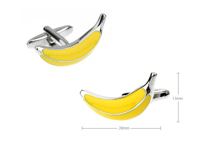 Banana Cufflinks Yellow Lively Cufflinks Paint Cufflinks Food and Drink Wholesale & Customized CL655147