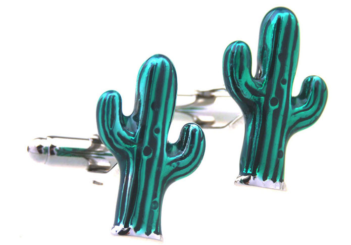 Cactus Cufflinks  Green Intimate Cufflinks Paint Cufflinks Funny Wholesale & Customized  CL656504