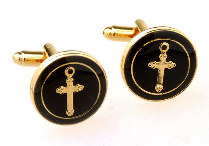 Cross Cufflinks  Gold Luxury Cufflinks Paint Cufflinks Religious and Zen Wholesale & Customized  CL656999