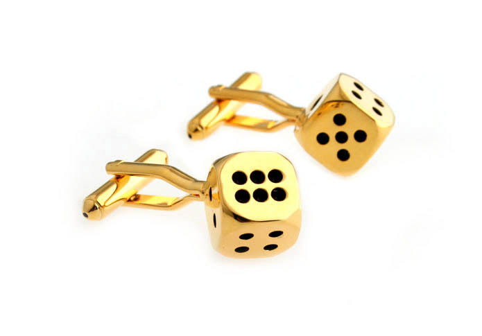 Dice Cufflinks  Gold Luxury Cufflinks Paint Cufflinks Gambling Wholesale & Customized  CL662626