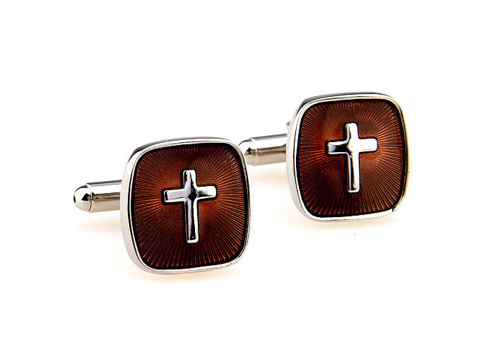 Cross Cufflinks  Khaki Dressed Cufflinks Paint Cufflinks Religious and Zen Wholesale & Customized  CL662827
