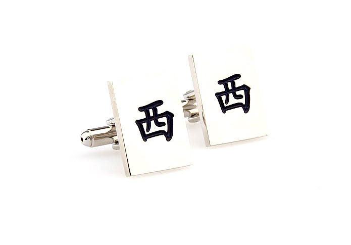 Chinese West Cufflinks  Blue Elegant Cufflinks Paint Cufflinks Symbol Wholesale & Customized  CL663411