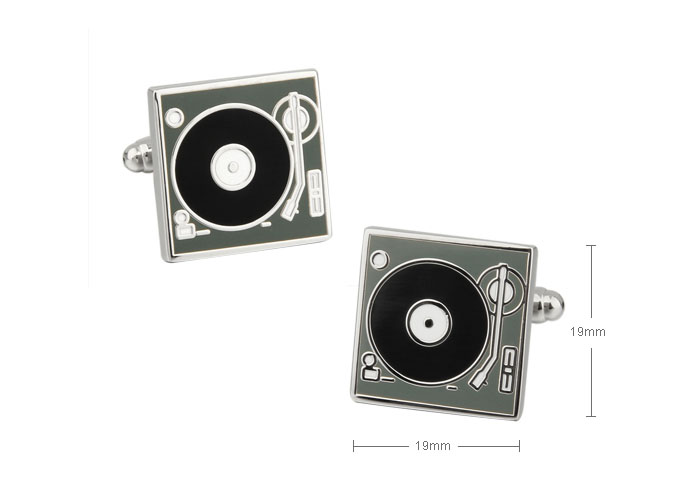 Vinyl Record Player Cufflinks  Black Classic Cufflinks Paint Cufflinks Music Wholesale & Customized  CL671873