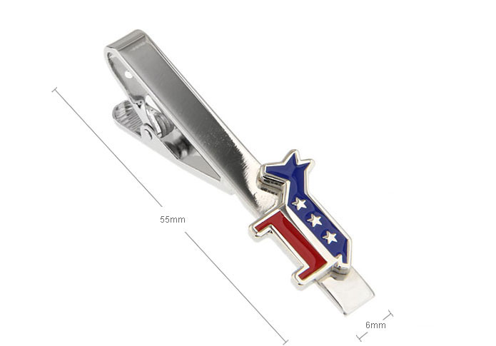 Us Democratic Donkey Tie Clips  Multi Color Fashion Tie Clips Paint Tie Clips Flags Wholesale & Customized  CL870807