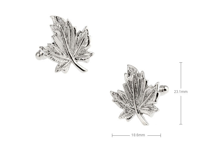 Maple leaves Cufflinks  Silver Texture Cufflinks Metal Cufflinks Funny Wholesale & Customized  CL654574