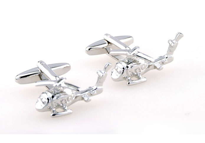 The helicopter Cufflinks  Silver Texture Cufflinks Metal Cufflinks Military Wholesale & Customized  CL654660