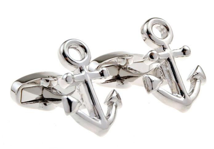 Anchors Cufflinks Silver Texture Cufflinks Metal Cufflinks Transportation Wholesale & Customized CL655439