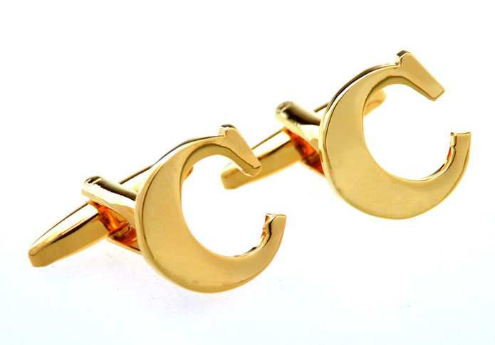 26 Letter C Cufflinks  Gold Luxury Cufflinks Metal Cufflinks Symbol Wholesale & Customized  CL656910