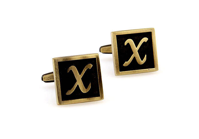 26 Letters X Cufflinks  Bronzed Classic Cufflinks Metal Cufflinks Symbol Wholesale & Customized  CL667925