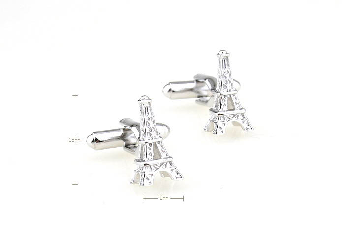 Eiffel Tower Cufflinks  Silver Texture Cufflinks Metal Cufflinks Architecture Wholesale & Customized  CL671453