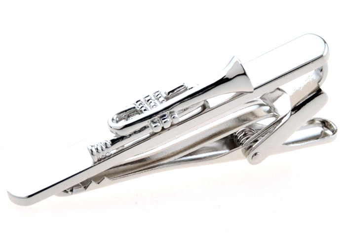 Orchestral Instruments Tie Clips  Silver Texture Tie Clips Metal Tie Clips Music Wholesale & Customized  CL850856