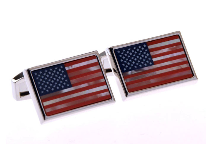 American Flag Cufflinks  Multi Color Fashion Cufflinks Shell Cufflinks Flag Wholesale & Customized  CL655926
