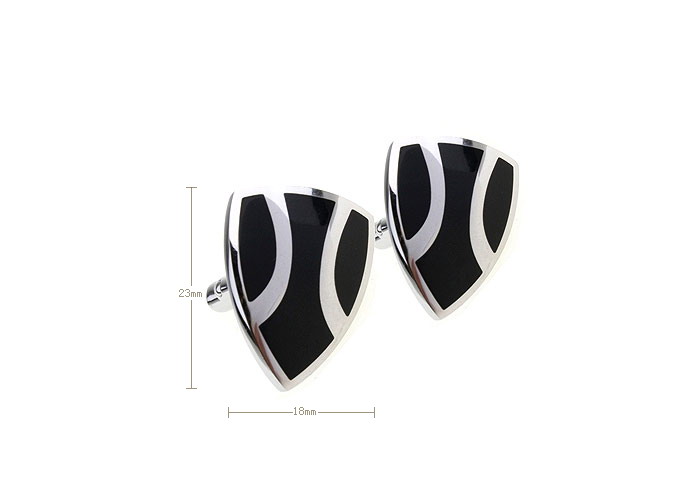 Shield Shaped Cufflinks  Black Classic Cufflinks Stainless Steel Cufflinks Wholesale & Customized  CL620742
