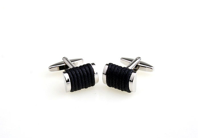 Woolen Cufflinks  Black Classic Cufflinks Silk Cufflinks Wholesale & Customized  CL651206