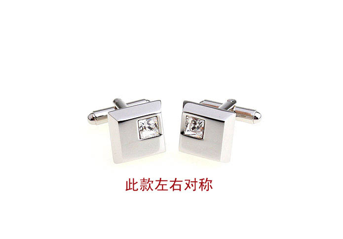 5MM white square diamond crystal Cufflinks  White Purity Cufflinks Crystal Cufflinks Wholesale & Customized  CL652288