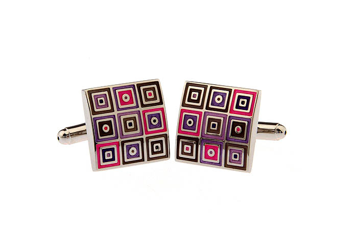 Squared Cufflinks  Multi Color Fashion Cufflinks Enamel Cufflinks Wholesale & Customized  CL662280