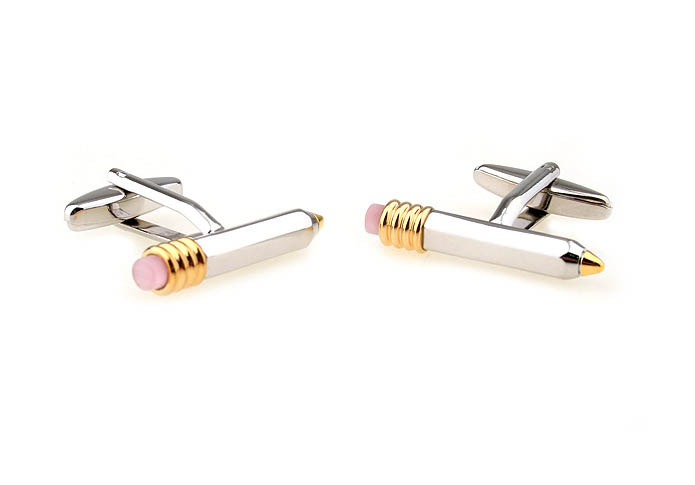 Pencil Cufflinks  Gold Luxury Cufflinks Gem Cufflinks Tools Wholesale & Customized  CL640723