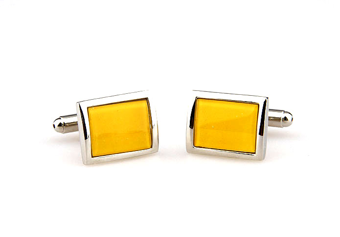  Yellow Lively Cufflinks Glass Cufflinks Wholesale & Customized  CL661934