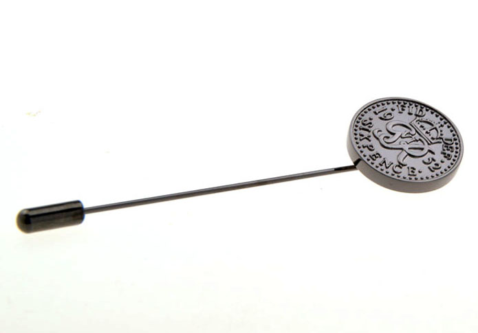 Fiddef Sixpence Tie Pin  Gun Metal Color Tie Pin Tie Pin Wholesale & Customized  CL954726