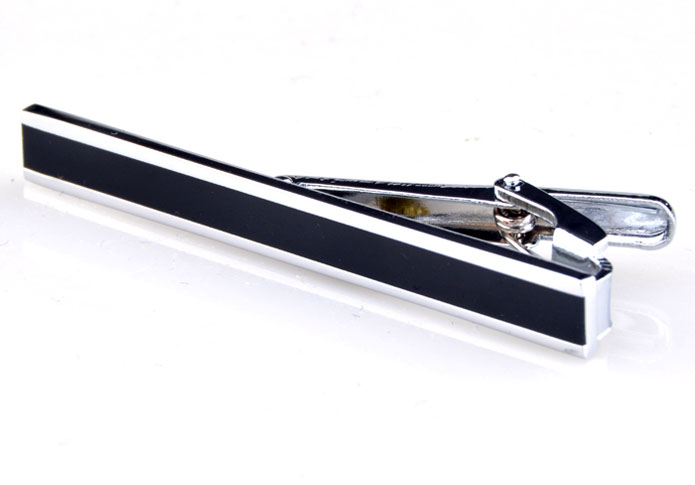 Black Classic Tie Clips Onyx Tie Clips Wholesale & Customized CL850879