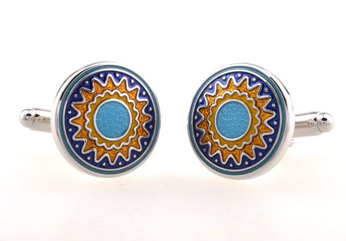 The God of the sun Cufflinks  Multi Color Fashion Cufflinks Paint Cufflinks Religious and Zen Wholesale & Customized  CL654409