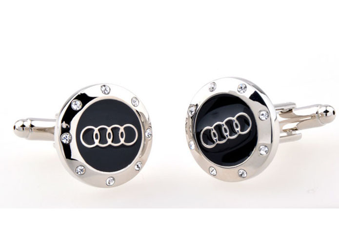 Audi logo Cufflinks  Black Classic Cufflinks Paint Cufflinks Automotive Wholesale & Customized  CL654715