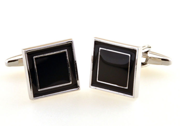 Black Classic Cufflinks Paint Cufflinks Wholesale & Customized CL655315