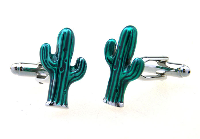 Cactus Cufflinks  Green Intimate Cufflinks Paint Cufflinks Funny Wholesale & Customized  CL656504