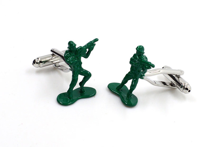 Soldier Cufflinks  Green Intimate Cufflinks Paint Cufflinks Military Wholesale & Customized  CL657216